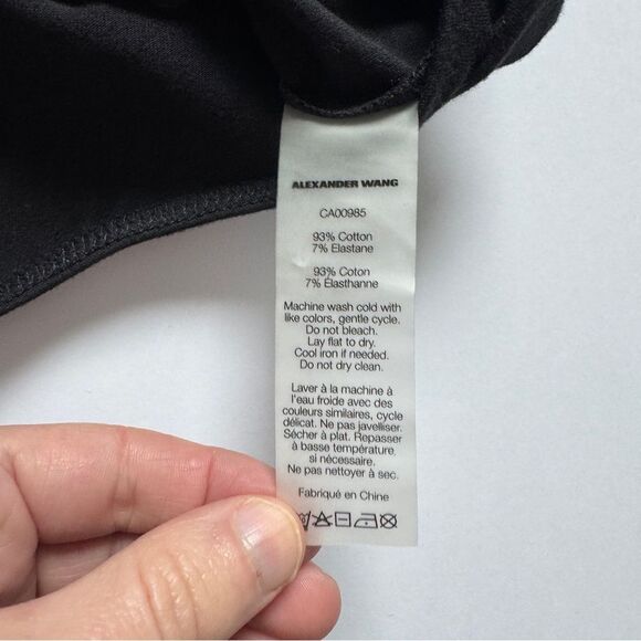 Alexander Wang T Black Compact Jersey Bodysuit Size X-Small NWT - Picture 7 of 7